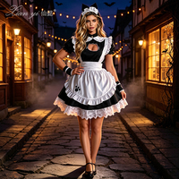 Costume de demoiselle d'honneur sexy pour femmes, lingerie, robe tablier, jeu de rôle, cosplay, fête d'Halloween