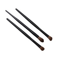 Set Kuas Rias Mata 3pcs Kuas Kosmetik Premium Bulu Kuda Alami Gagang Kayu Gaya Smudge Kuas Rias Mata untuk Meratakan Eyeshadow