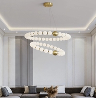 Vente en gros de lampes à boules de verre décoratives nordiques, lampes suspendues à bulles LED, luminaires de plafond à boules de verre pour chambre à coucher