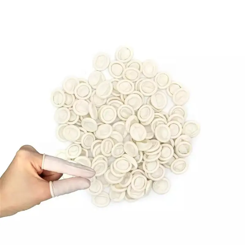 1000pcs Industrial Cleanroom trasparente smerigliato incisione Finger Cover 100% lattice naturale antiscivolo Finger culle