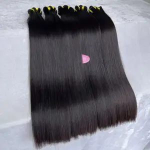 Cheveux droits super doublement étirés Machine trame de paquets de cheveux humains vietnamiens vendeur de cheveux 100% vierges bruts à cuticule alignée