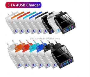 Chargeur mural USB 4 ports 3A pour téléphone portable et tablette, adaptateur de voyage UE/US/UK 100-240V pour iPhone - Product Image 2