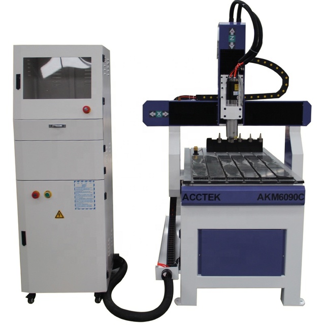 AccTek Atc Mini Cnc Router Metal Stone Wood Cnc ATC 9060 with Vertical Spindle