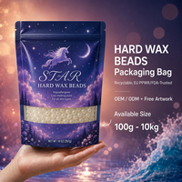 Sachet d'emballage personnalisé de luxe pour cire dure en grains, pochette vide autoportante avec fenêtre