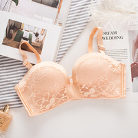 Sujetador sexy sin tirantes para mujer, talla grande, sin aros, liso, súper push-up, invisible, sin espalda, para pecho pequeño, de encaje, transpirable, media copa, de secado rápido