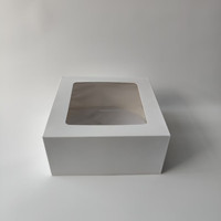Cajas de Embalaje para Pasteles de Panadería al por Mayor, 12x12x6, de Papel Recubierto con Ventanas, para Uso Alimentario