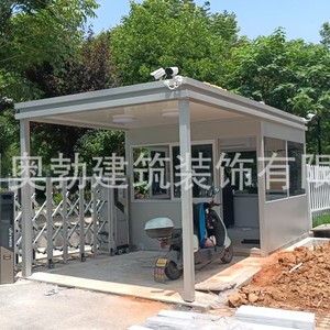 Caseta de seguridad de acero para obra, estacionamiento exterior, entrada de escuela con puerta y techo - Product Image 2