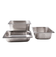 Perforierte Gastro norm pfanne Edelstahl-Gastro norm behälter mit Deckel 65mm 100mm 150mm Gn-Pfannen in Lebensmittel qualität