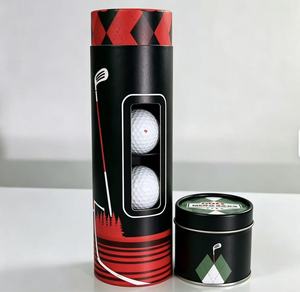 Tube d'emballage cylindrique pour balles de golf, conteneur en carton personnalisé imprimé avec fenêtre pour coffret cadeau de golf - Product Image 3