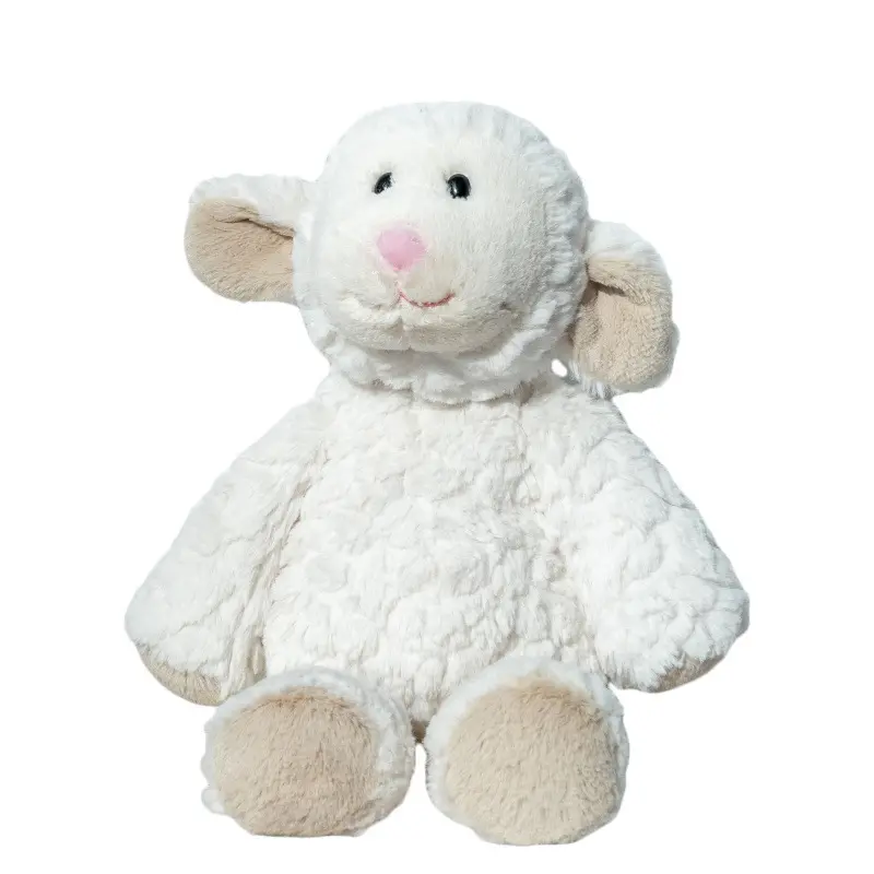 Mouton blanc à bec rose poupée en peluche crème guimauve couleur poupée mouton en peluche drôle mouton en peluche