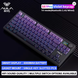 <span class=keywords><strong>Teclado</strong></span> Mecánico AULA S87 PRO con Interruptores Intercambiables en Caliente, Retroiluminación RGB Individual, Inalámbrico Bluetooth, para Juegos, con Botón de Pantalla - Product Image 5