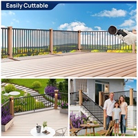 Kit de garde-corps de balcon traditionnel 36 po de hauteur x 8 pi de largeur, finition noire texturée, revêtement en poudre AAMA 2604, protection UV, résistant à la rouille