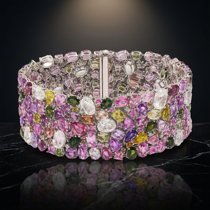 Bohemian Cuff <b>Bracelet</b> Women 18K Gold Plated Alloy Crystal Rhinestone Party Jewelry Multicolor - Product Image 3