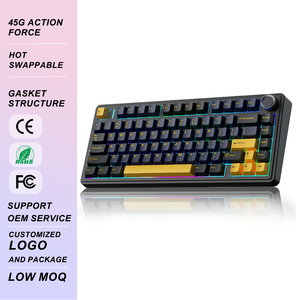 <span class=keywords><strong>Teclado</strong></span> mecánico inalámbrico compatible con personalización de LOGOTIPO interruptores F75 75% intercambiables en caliente <span class=keywords><strong>Teclado</strong></span> mecánico retroiluminado RGB para juegos - Product Image 1