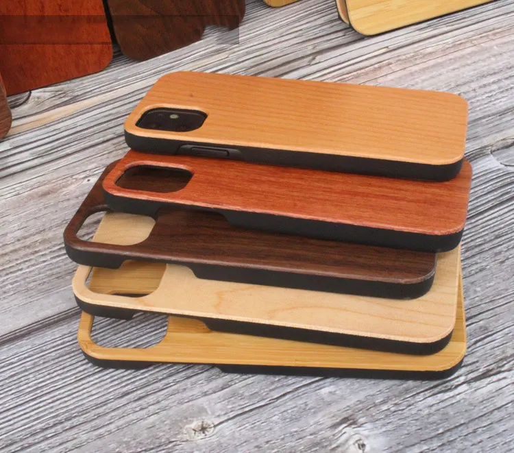 Natural Real Wood Phone case PC Blank cases for iPhone 13 14 Pro xs XR , Custom Engraving Logo wood mobile case