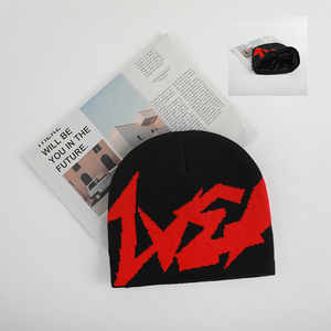 Double Sided Satin Lót Beanie Nhà Sản Xuất Y2K Skull Cap Mùa Đông <span class=keywords><strong>Hat</strong></span> Jacquard Bonnet Dệt Kim Mũ Với Lụa Lót Bên Trong - Product Image 3