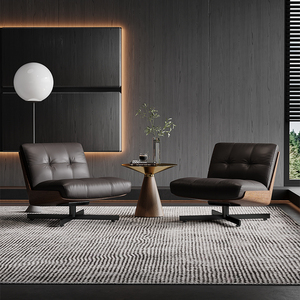 <b>Office</b> <b>Sofa</b> Single Chair Black Leather Modern Design For Business Lobby And Reception Area - Product Image 4