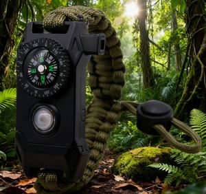 Bracelet de survie professionnel en nylon tressé imperméable - Bracelet de randonnée, d'escalade et de camping en plein air pour toutes les saisons avec bouton métallique - Product Image 1