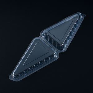 Recipiente desechable transparente para rebanadas de pastel, pequeños recipientes triangulares de plástico con tapa con bisagras - Product Image 2