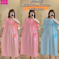 Robe longue d'été thermique ODM Col rond Coupe fine Loose Open Draw Chemise de nuit tricotée grande taille