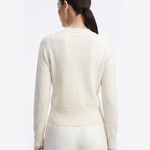 Cardigan da <span class=keywords><strong>Donna</strong></span> <span class=keywords><strong>Autunno</strong></span> <span class=keywords><strong>Inverno</strong></span> con Scollo a V, Caldo e Lavorato a Maglia, Stile Casual con Decorazioni in Pizzo - Product Image 3