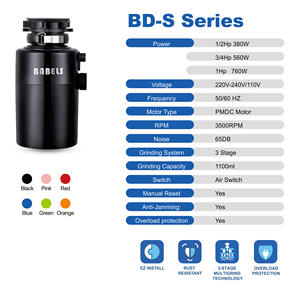Trituratore Elettrico per Rifiuti Alimentari DC 560W in Acciaio Inox, Funzionamento Silenzioso, Grande Capacità, Durevole, Facile da Usare, Ecologico - Product Image 2