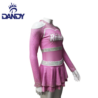 Design de mode rose Styles Mystique Tissus Spandex Cheerleader Performance Uniforme Scolaire Vêtements De Danse