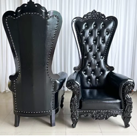 Nouvelles chaises de trône royales noires pour mariage, Bjflamingo, chaise de trône royale de luxe en bois pour mariage