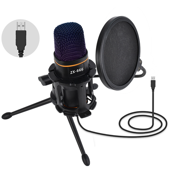 Gaming Wired USB Microphone RGB Lighting Streaming Podcasting Desktop Plug Play Computer Condenser Microphone Noise Cancelling