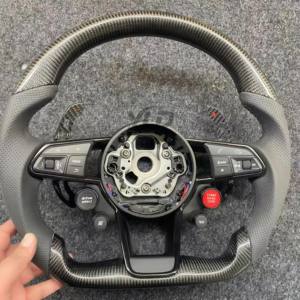 Volante in Fibra di Carbonio YLD per Audi A3 A4 A5 <span class=keywords><strong>A6</strong></span> S3 S4 RS5 Q5 TT TTS TTRS R8 Stile Retrofit - Product Image 3