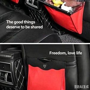 Bolsa de Almacenamiento Universal de Lujo para Auto, Impermeable, de PU, Plegable, para Colgar en el Respaldo del Asiento, Multifuncional, Organizador de Basura - Product Image 2