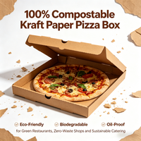 Boîte à pizza en kraft compostable personnalisée, imprimée, biodégradable, résistante à l'huile, écologique, pour la vente en gros