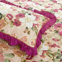 Set Sprei Katun Jacquard Motif Bohemian Amerika dengan Ruffle 400TC Ramah Lingkungan 4-Piece Set Sprei Renda Berkualitas untuk Semua Musim