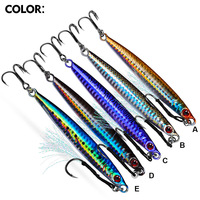 Sensoar 14g 17g 21g 28g 40g Leurres de pêche à la traîne en eau salée à coulée rapide avec hameçon triple laser pour la pêche en haute mer