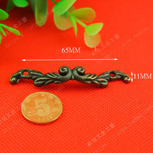 Tirador de cajón estilo antiguo de aleación de zinc A21 pequeño 65*11mm para armario, joyero, accesorio de embalaje de regalo - Product Image 2