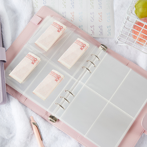 OEM Hồng 100 Phong Bì Tiết Kiệm Thách Thức Ngân Sách Chất Kết Dính PU Da In Loose-Leaf Phong Cách Máy Tính Xách Tay Tiền Tiết Kiệm Kế Hoạch - Product Image 4