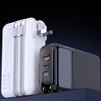 10000mAh/20000mAh Schnellladende 2-in-1 Mobile Powerbank mit Faltbarem AC-Ladegerät Eingebautem Kabel Powerbank mit Wandladegerät