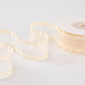 Cinta de Organza Transparente con Borde Ondulado de 2.5cm, Multicolor, Romántica, <span class=keywords><strong>para</strong></span> Atar Cestas de Regalo y Envolver Asas de Cestas, 10yd/rollo - Product Image 2