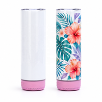 Bouteille isotherme en acier inoxydable de 20 oz avec haut-parleur Bluetooth intégré, vierge pour sublimation, imprimable par presse à chaud, pour le sport