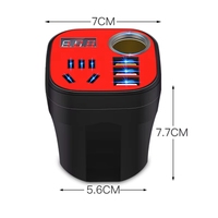 8 Port 12V ke 220V AC Output Tahan Air Pengisi Daya USB Ganda Aksesori Soket Daya Konverter Mobil Adaptor Kendaraan