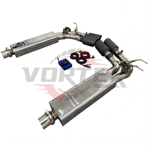 ท่อไอเสียสแตนเลส Vortex สำหรับ Mercedes G550 W463A ปี 2016+ แบบ Valvetronic ปลายท่อสี่ด้าน สีดำด้าน พร้อมเสียงรัมนลิ้ง - Product Image 3