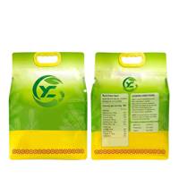 Sac d'emballage personnalisé en nylon et LDPE sous vide de 5 kg, 10 kg, 15 kg pour farine de blé et riz basmati, avec fermeture éclair et fond carré