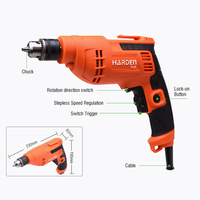 Perceuse électrique HARDEN 450W/220V - 35000 tr/min, vitesse variable, diamètre de perçage maximal de 10 mm, mandrin à clé