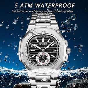 Reloj de Cuarzo SANDA 7020 para Hombre, Reloj de Pulsera Cuadrado de Estilo Chino Retro, Reloj Cuadrado Clásico de Negocios con Correa de Acero Inoxidable, Resistente al Agua - Product Image 5