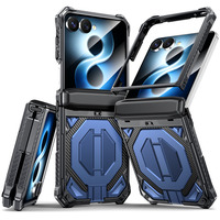 Étui de téléphone pliable magnétique avec cadre renforcé en TPU PC, résistant aux chocs, couverture complète de la charnière, trou pour cordon pour Samsung Galaxy Z Flip 8