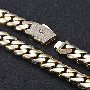 NUOYA Cadena <span class=keywords><strong>de</strong></span> Eslabones Cubanos Sólida y Gruesa Chapada en <span class=keywords><strong>Oro</strong></span> <span class=keywords><strong>de</strong></span> 14K, Joyería Hip Hop con Cierre <span class=keywords><strong>de</strong></span> Diamantes Congelados, Collar <span class=keywords><strong>de</strong></span> Eslabones Cubanos Planos <span class=keywords><strong>de</strong></span> Miami <span class=keywords><strong>para</strong></span> <span class=keywords><strong>Hombre</strong></span> - Product Image 4