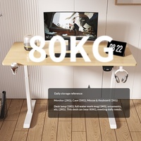 Bureau électrique ergonomique GEDO Y100 à hauteur réglable, avec plateau en acier de 18 mm, surface en PVC et système de levage à moteur unique pour bureau intelligent