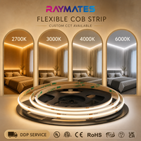 Süper Parlak 12V COB LED Şerit Işık 480LED/m 3000K CRI90 Esnek Noktasız Lineer Aydınlatma Güçlü Kendinden Yapışkanlı Sırtlı