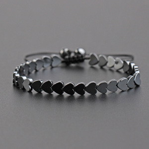 Bracelet élastique en hématite noire de petite taille, unisexe, fait à la main, bijoux pour hommes, vente chaude et bon marché - Product Image 5