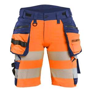 BLAKLADER - 702016485389C34 Pantalones cortos de alta visibilidad para mujer, elásticos en 4 direcciones, naranja/Azul Marino-EAN 7330509928233, ROPA DE TRABAJO DE 2017 - Product Image 1